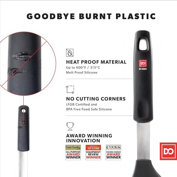 Spatulas for Kitchen Use - Forever  - 600°F Heat-Resistant Silicone - Turner Spa - Picture 5 of 9